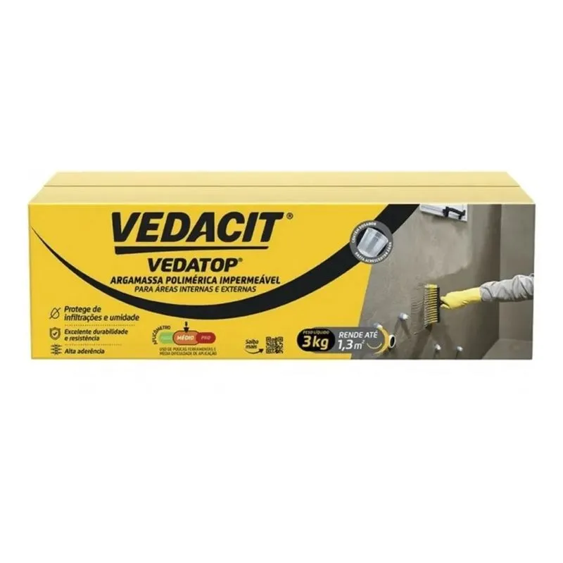 10x Vedatop Impermeabilizante Otto Vedacit Caixa 3kg