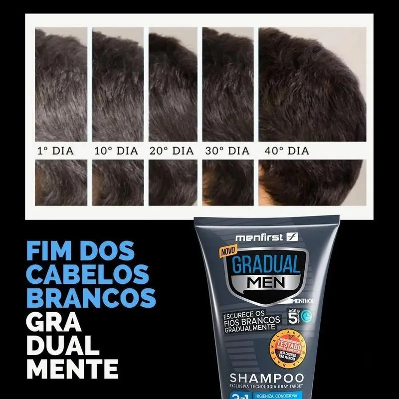 3x 1 Shampoo Escurecedor De Cabelo Gradual Men Menfirst Orig