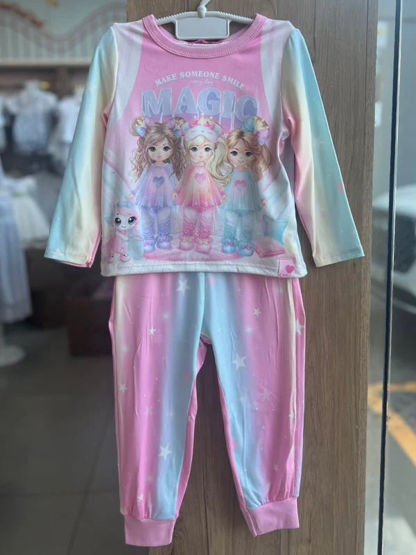 CONJUNTO PIJAMA BLUSA MANGA LONGA MÁGIC E CALÇA MENINA CINTI Rosa / 4
