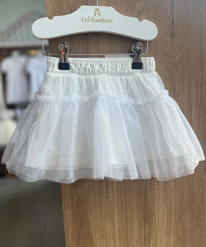 SAIA TULE GLITTER ELÁSTICO CÓS MENINA CINTI Branco / 12