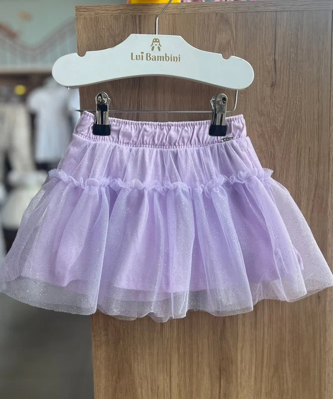 SAIA TULE GLITTER ELÁSTICO CÓS MENINA CINTI LILÁS / 10