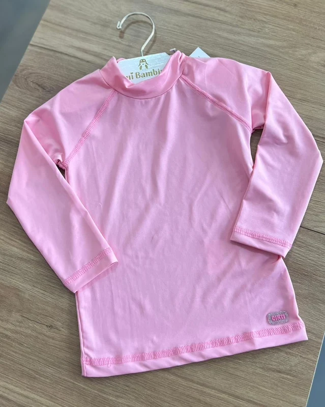 BLUSA MANGA LONGA BÁSICA PROTEÇÃO UV50+ MENINA CINTI ROSA CLARO / 6