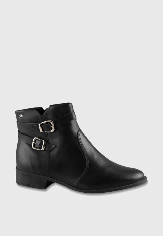 Bota de Couro Cano Curto 708051 Preto Preto / 37