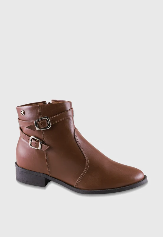 Bota de Couro Cano Curto 708051 Caramelo Caramelo / 38