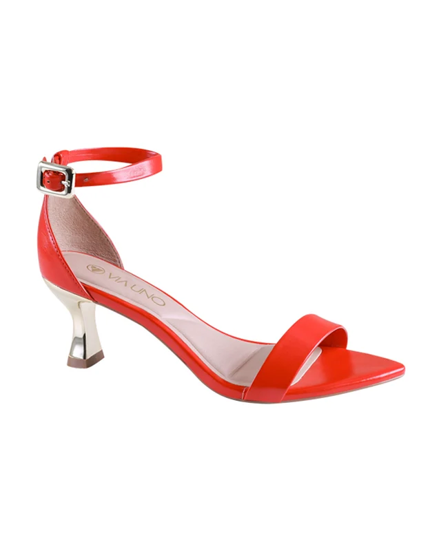 Sandalia Salto Medio 1027005 Napa Rock Vermelho Vermelho / 35