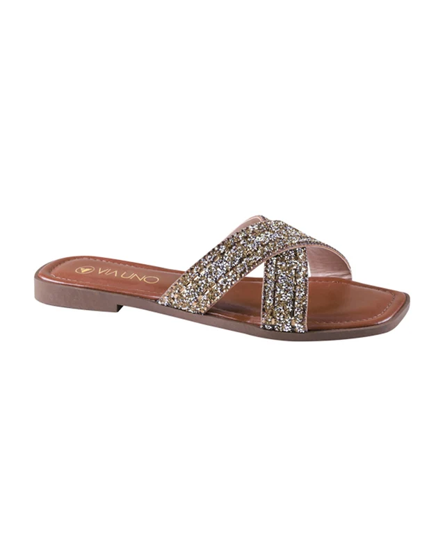 Sandalia Flat 948044 Tira Ouro Caramelo Ouro Caramelo / 36