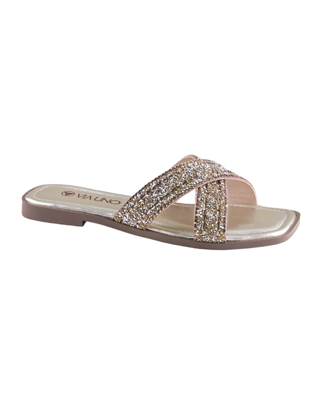 Sandalia Flat 948044 Tira Ouro Ouro / 38