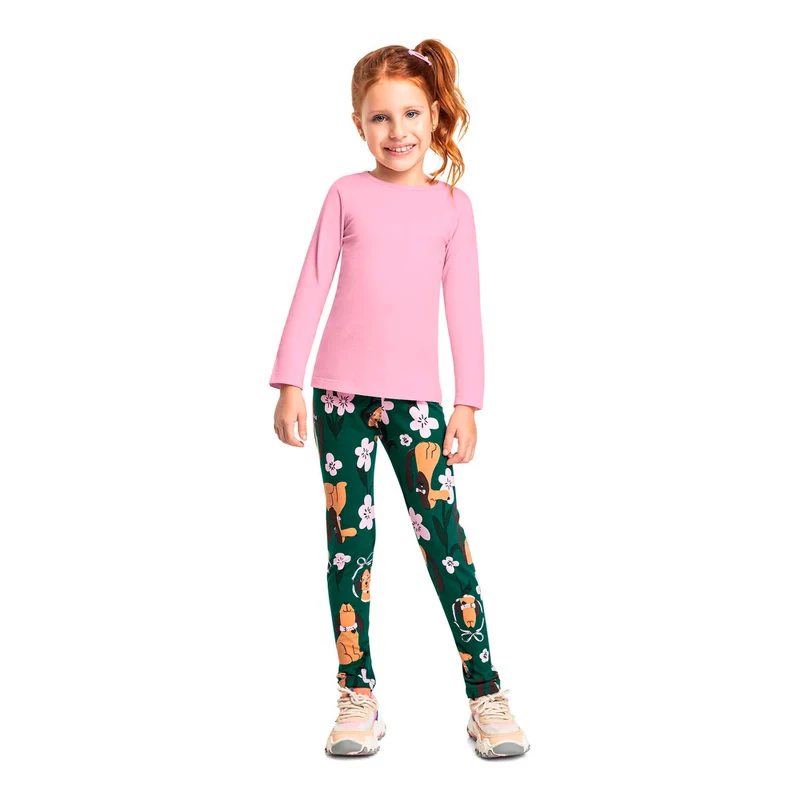 Calça Legging em Cotton Básico Bee Loop Feminina 04 / Verde Musgo