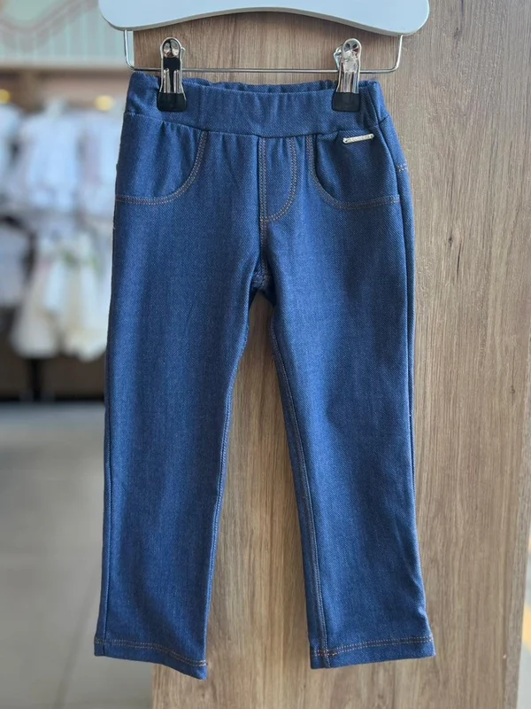 CALÇA LEGGING JEANS BOLSO DECORATIVO ELÁSTICO CÓS PINGENTE MENINA QUIMBY JEANS / 2