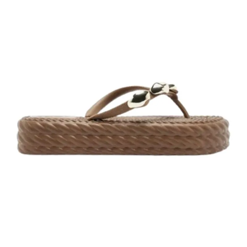Sandália Brizza Arezzo Nº35/36 Flatform Marrocos Marrom (MP)