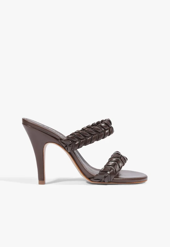 Cipri Mule Leather Sandal 7.5 / Chestnut Brown / Leather
