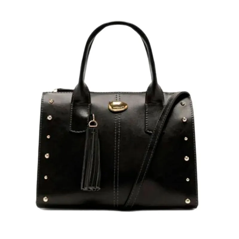 Bolsa Anacapri Tote Pequena Com Tachas Preto (MP)
