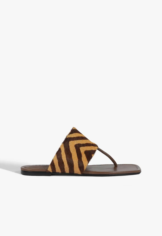 Martha Sandal 6.5 / Pecan Brown / Hair Calf