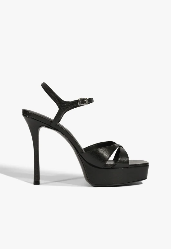 Maxine Leather Sandal 7 / Black / Leather