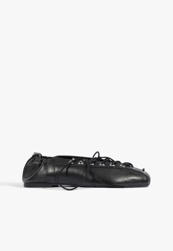 Lola Leather Flat 10 / Black / Leather