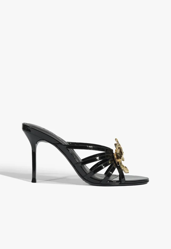 Flora Mule Patent Sandal 9 / Black / Patent