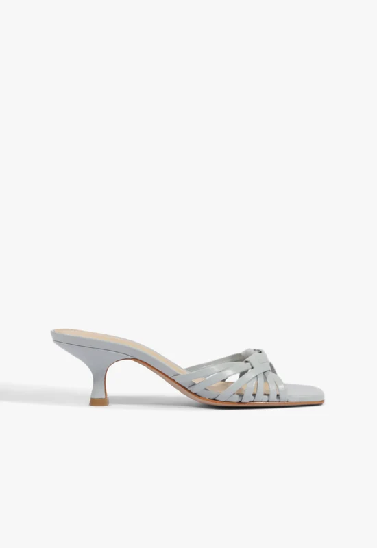 Tara Mule Mid Leather Sandal 9 / Light Azure / Leather