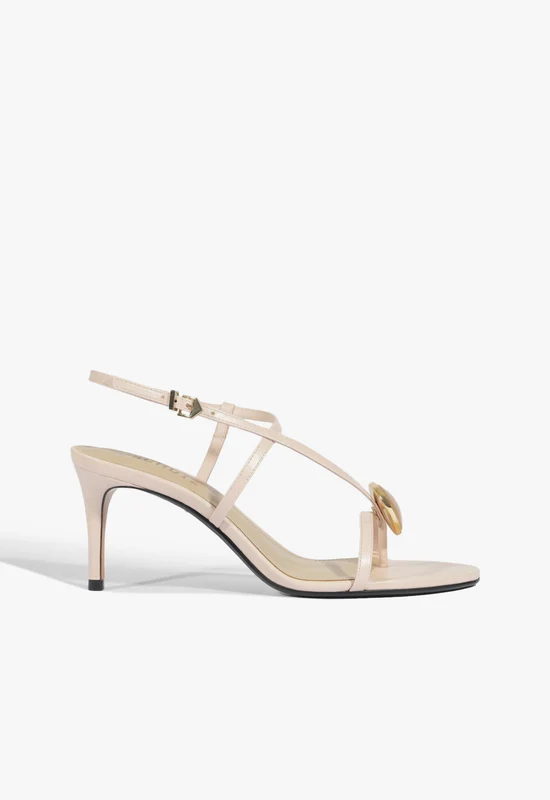 Azure Mid Embellished Leather Sandal 7.5 / Cotton Candy / Leather