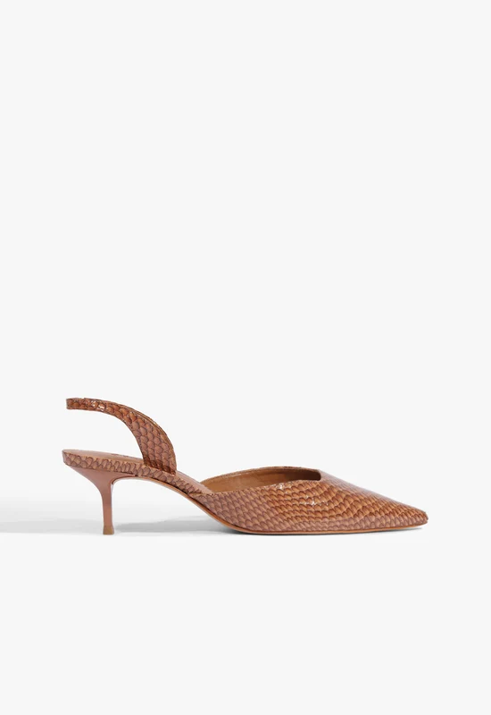 Paola Mid Leather Pump 5.5 / Miele / Leather