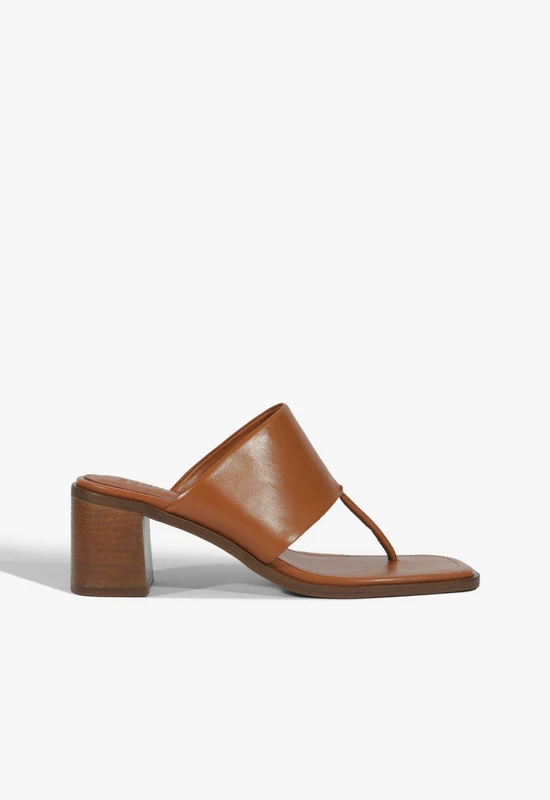 Martha Block Leather Sandal 8 / Miele / Leather