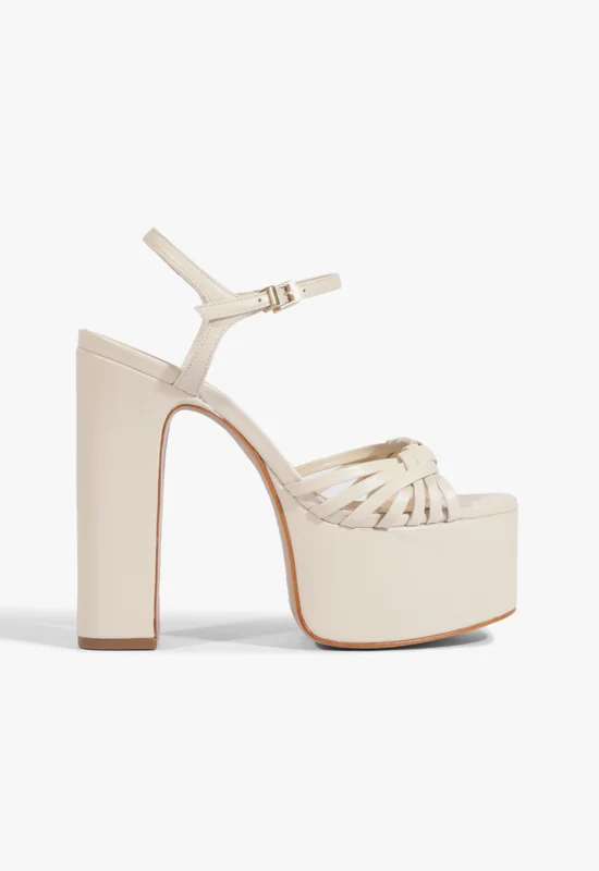 Tara Platform Leather Sandal 8.5 / Sugar White / Leather