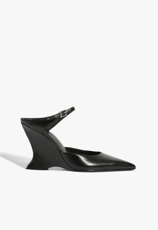 Siena Buckle Mule Leather Pump 11 / Black / Leather