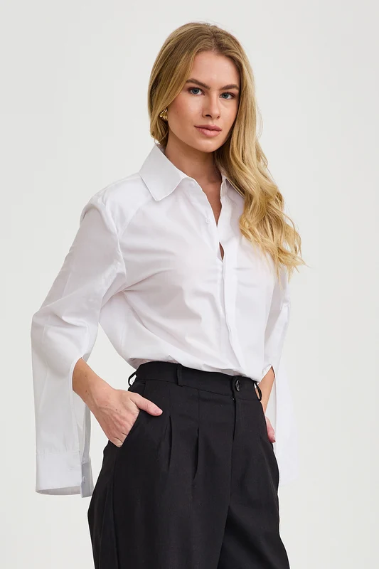 CAMISA LONGA RAGLAN TRICOLINE 12378L BRANCO / M