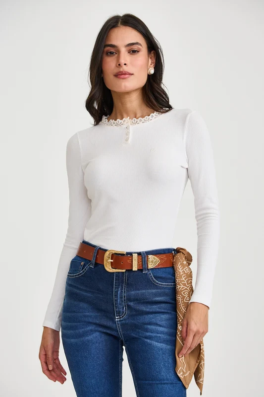 BLUSA ML 51425 AREIA / GG