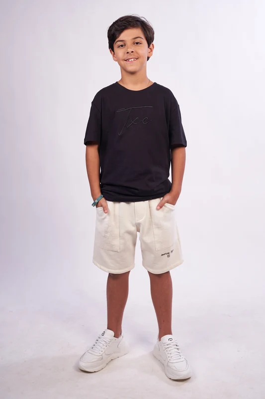 BERMUDA REGULAR MOLETOM 8901I INFANTIL AREIA / 12A