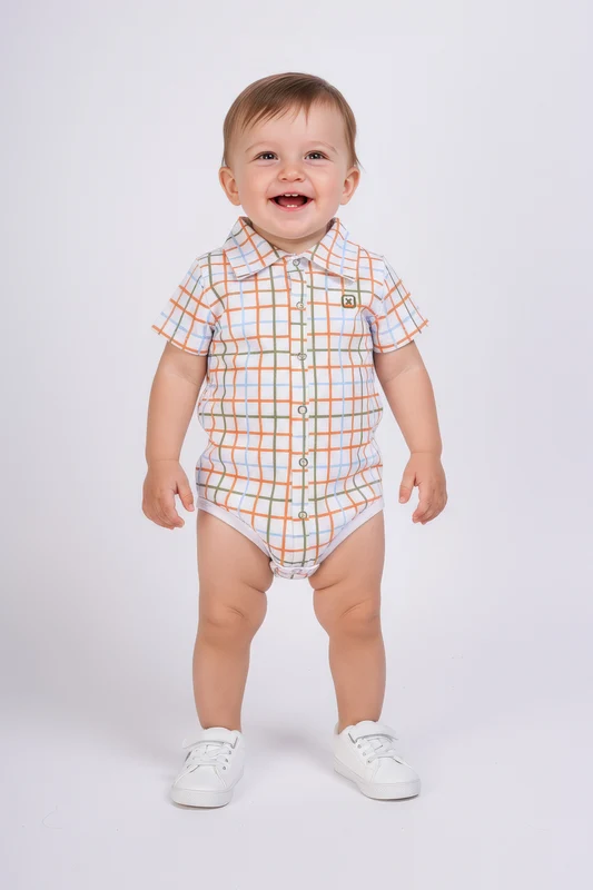 BODY CAMISA MC FIO 30 BOD00051 INFANTIL XADREZ / 9M