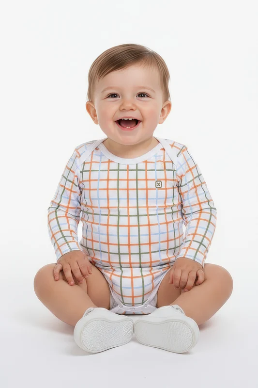 BODY CAMISA ML REGULAR FIO 30 COTTON BO INFANTIL XADREZ / 24M