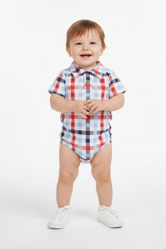 BODY POLO MC COTTON BOD00046 INFANTIL XADREZ / RN