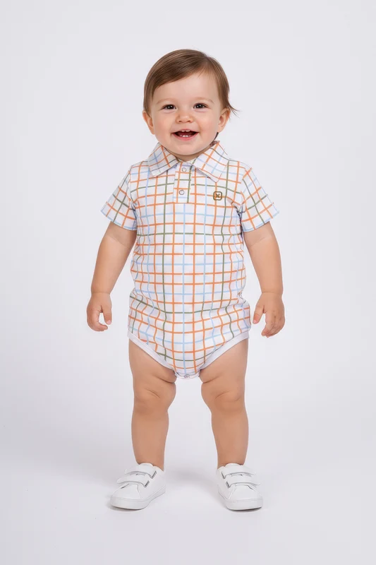 BODY POLO MC REGULAR FIO 30 COTTON BOD0 INFANTIL XADREZ / RN
