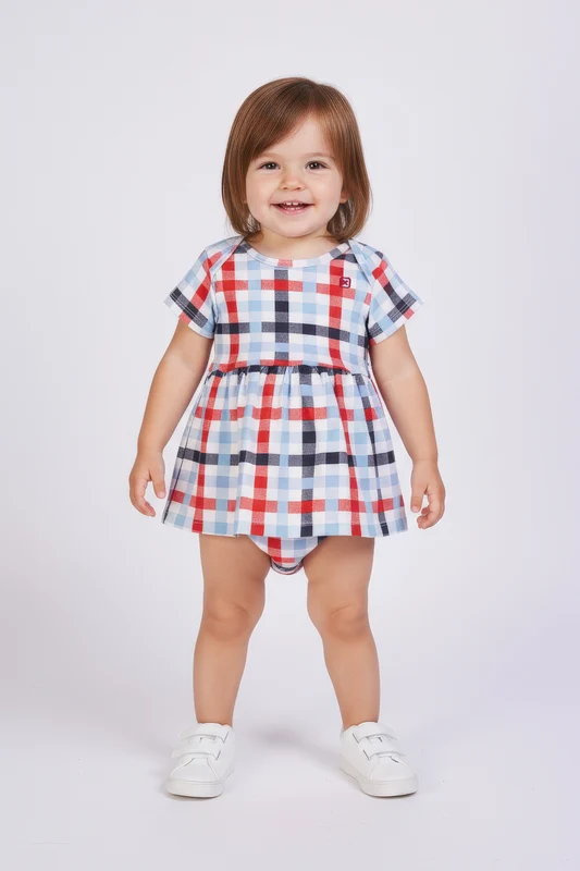 BODY VESTIDO XADREZ BOD00053 INFANTIL XADREZ / 3M