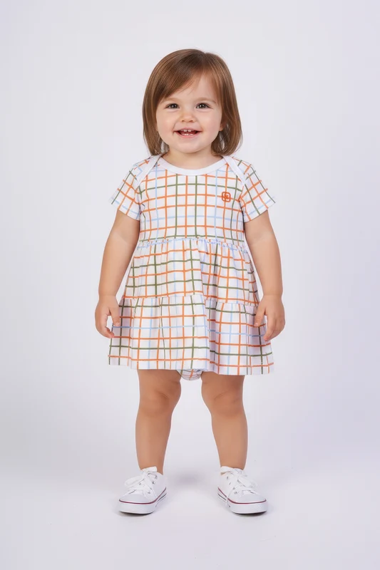 BODY VESTIDO REGULAR BOD00054 INFANTIL XADREZ / 18M