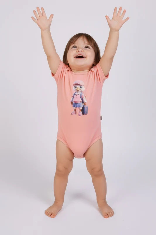 BODY REGULAR BOD00055 INFANTIL ROSA CLARO / RN