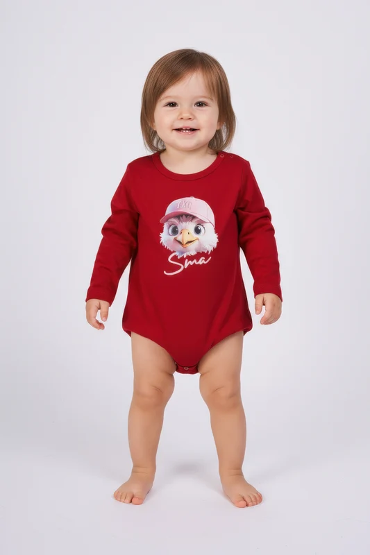 BODY ML REGULAR BOD00057 INFANTIL VERMELHO / RN