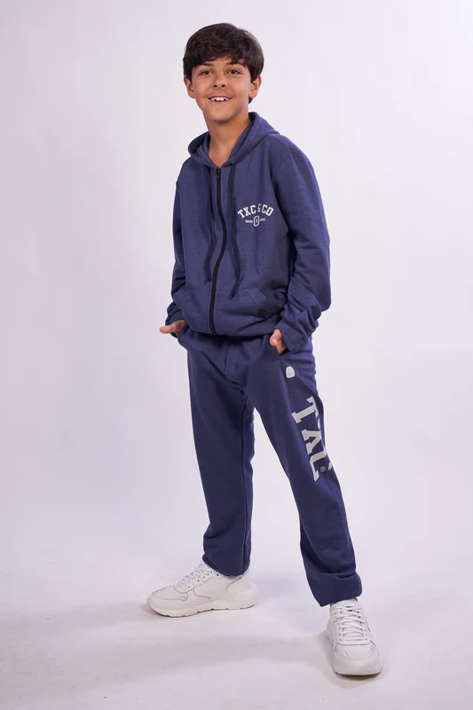 CALCA REGULAR MOLETOM 25132I INFANTIL MARINHO / 18A