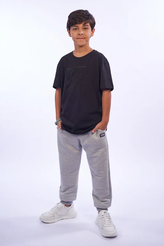 CALCA REGULAR MOLETOM 25134I INFANTIL MESCLA MEDIO / 14A