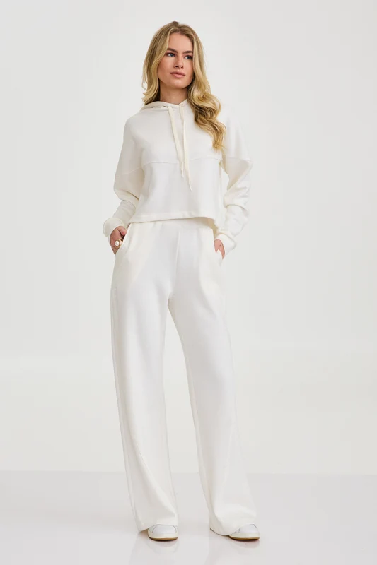 CALCA WIDE LEG MOLETOM 25123 AREIA / P