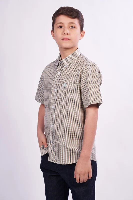 CAMISA MC REGULAR TRICOLINE 29498CI INFANTIL XADREZ / 12A