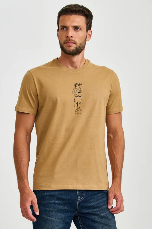 CAMISETA FIO 30 EAGLE 192870 MARROM CLARO / M
