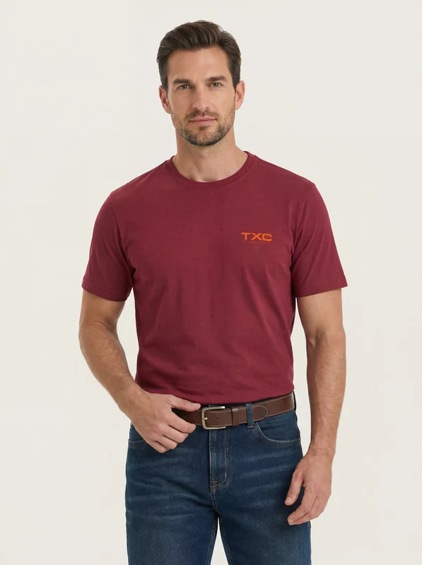 CAMISETA FIO 30 REGULAR 192894 VERMELHO ESCURO / M