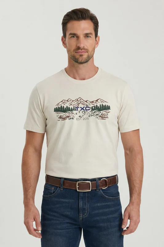 CAMISETA FIO 30 REGULAR 192906 AREIA / P