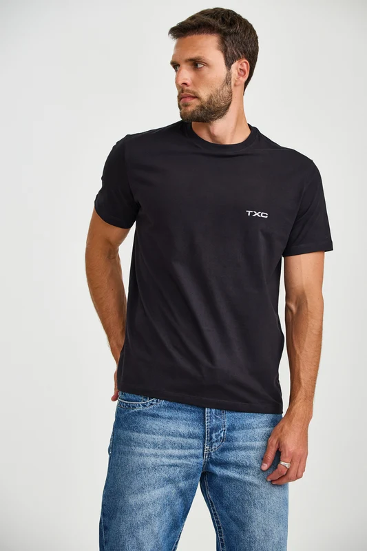 CAMISETA REGULAR FIO 30 192933 PRETO / M