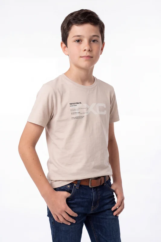 CAMISETA REGULAR FIO 30 195019I INFANTIL AREIA / 10A