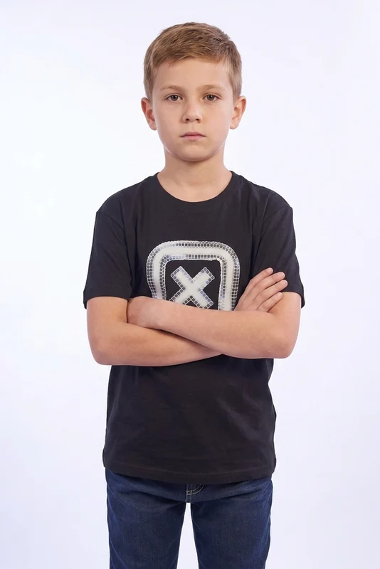 CAMISETA REGULAR FIO 30 192910I INFANTIL PRETO / 12A