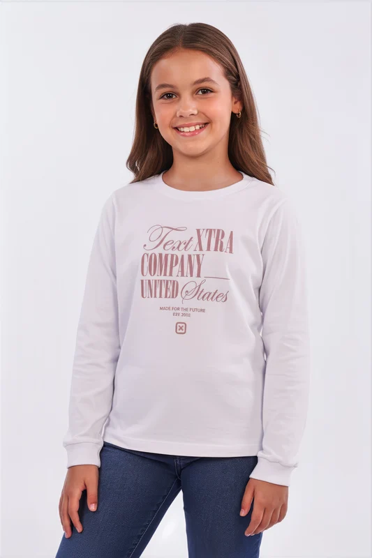 CAMISETA ML REGULAR FIO 30 51342I INFANTIL BRANCO / 6A