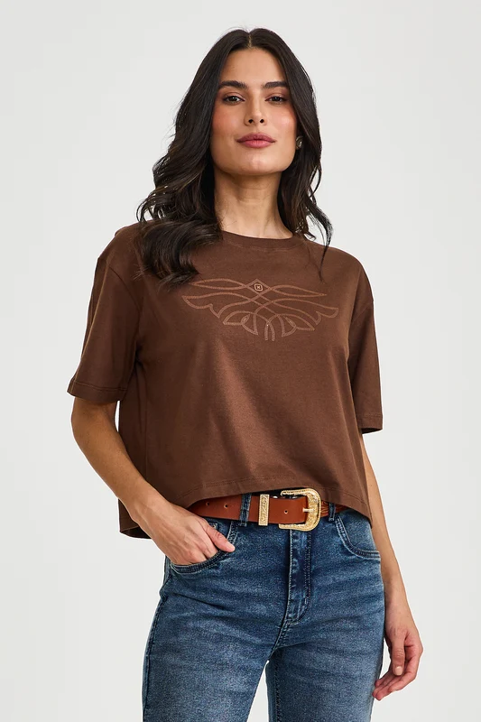 CROPPED OVERSIZED FIO 30 51411 MARROM ESCURO / P