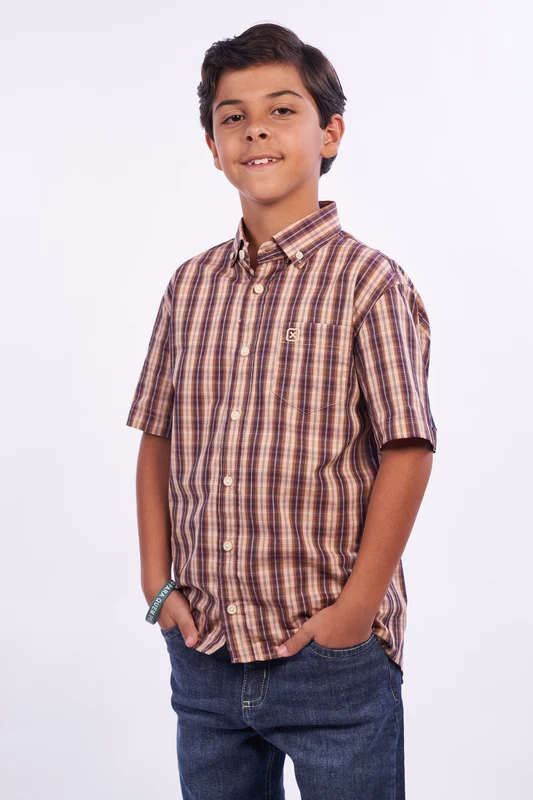 CAMISA MC REGULAR TRICOLINE 29534CI INFANTIL XADREZ / 8A